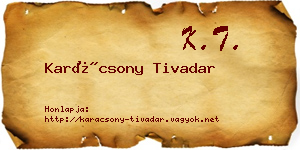 Karácsony Tivadar névjegykártya