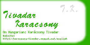 tivadar karacsony business card