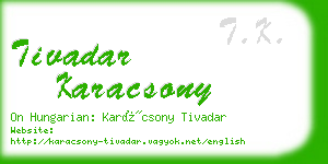 tivadar karacsony business card
